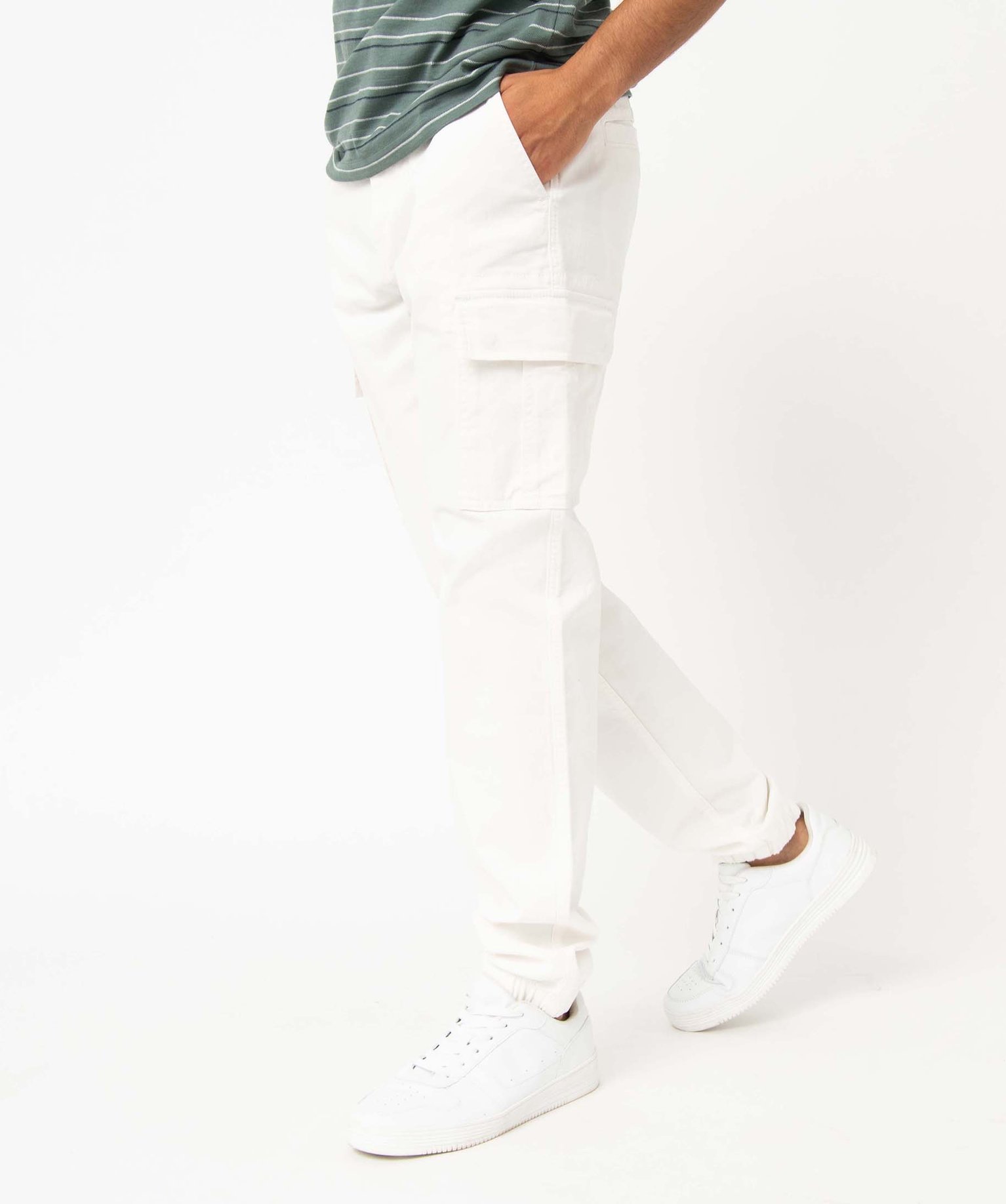 Pantalon homme cargo coupe Straight ecru | GEMO