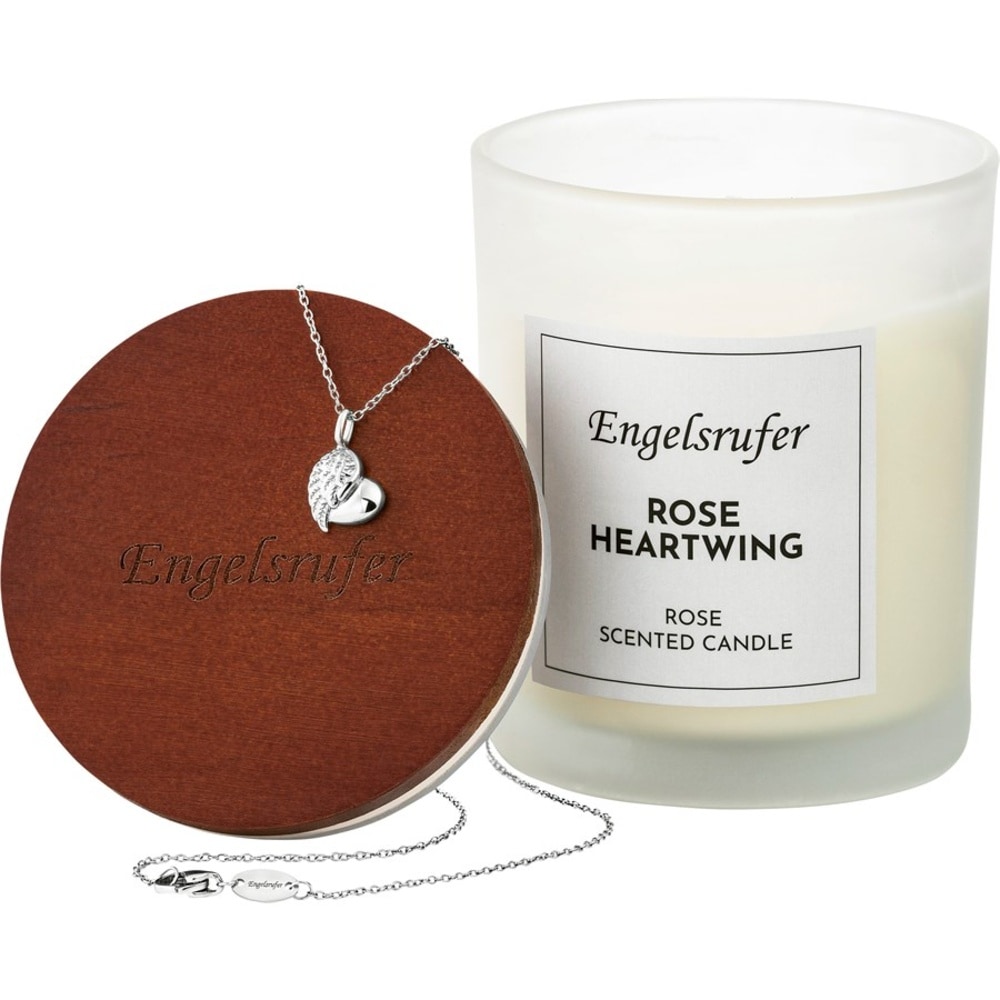 Engelsrufer Bougies parfumées Bougie-bijou Rose avec chaîne Heartwing Bougie