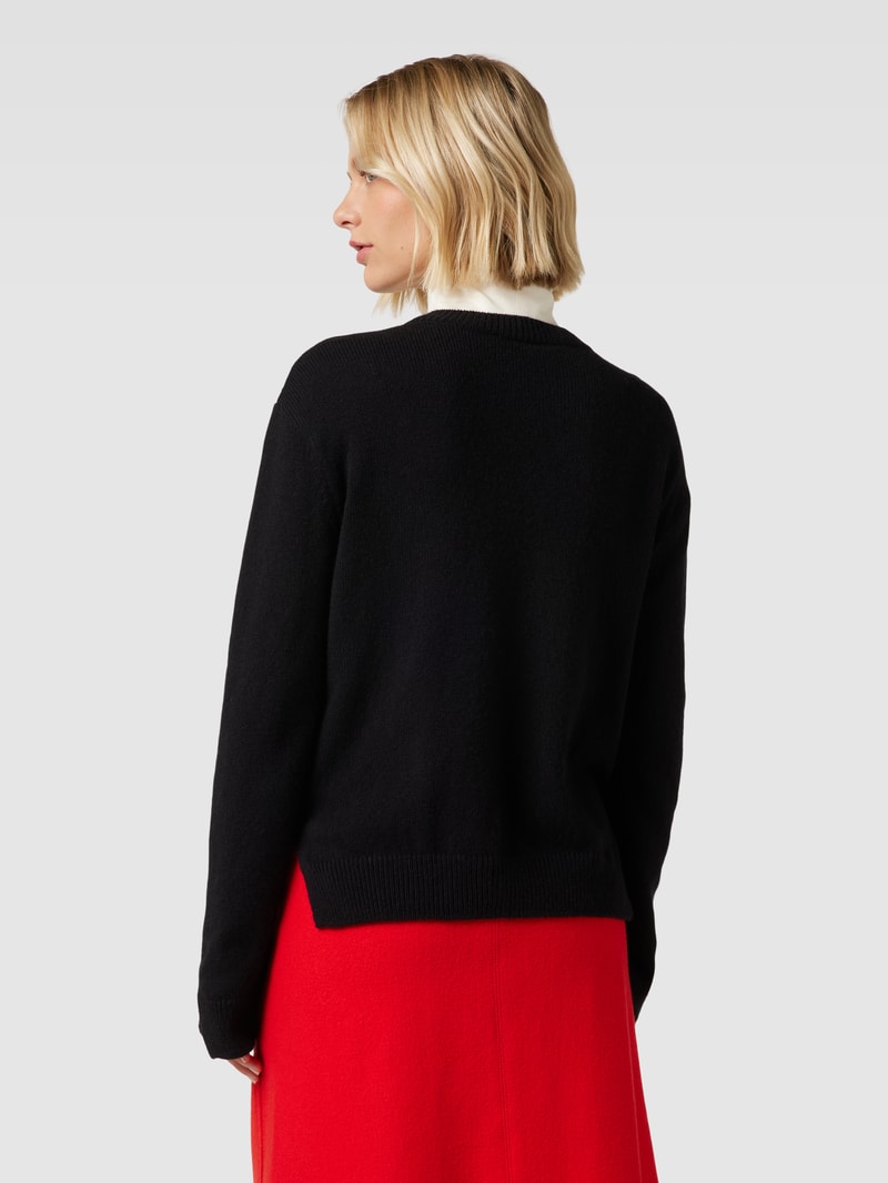 Strickcardigan mit Knopfleiste in schwarz