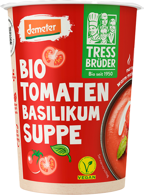 TressBrüder Bio demeter Tomaten-Basilikum -Suppe