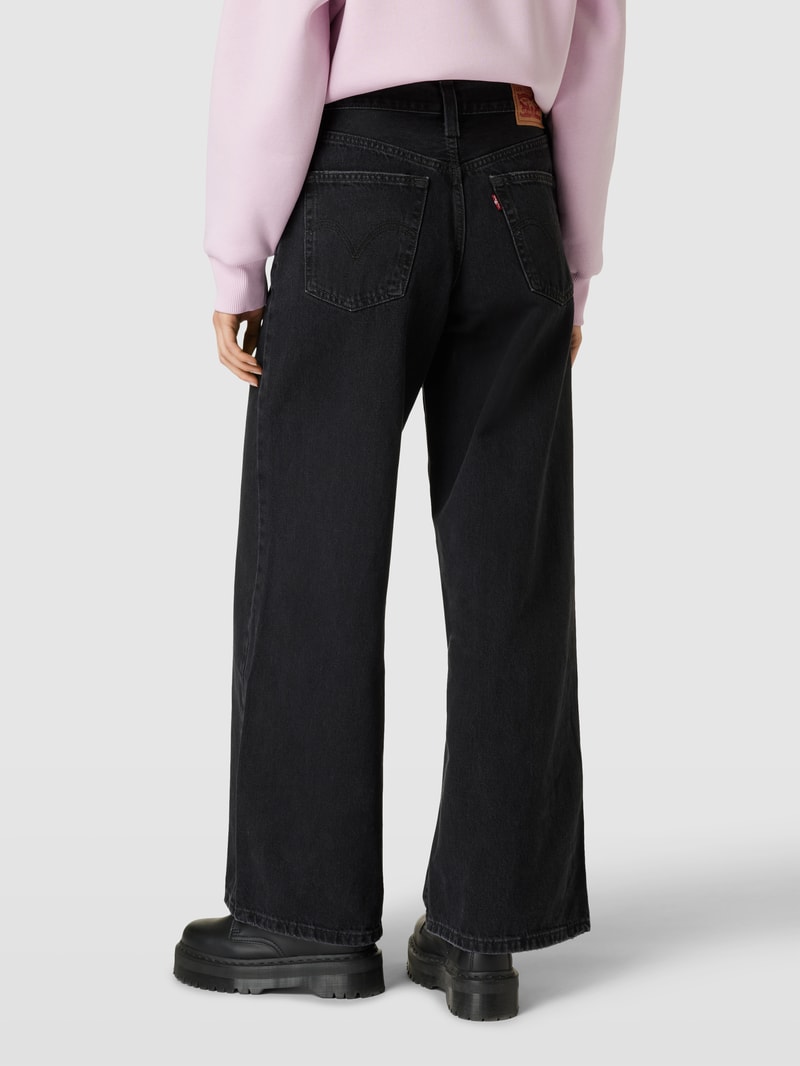 Baggy Jeans mit weitem Bein Modell 'OVER EX' in schwarz