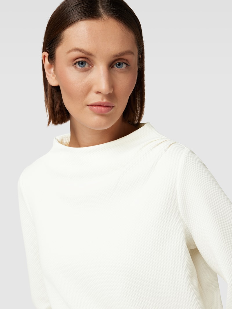 Pullover mit seitlicher Raffung Modell 'Goldiny' in offwhite