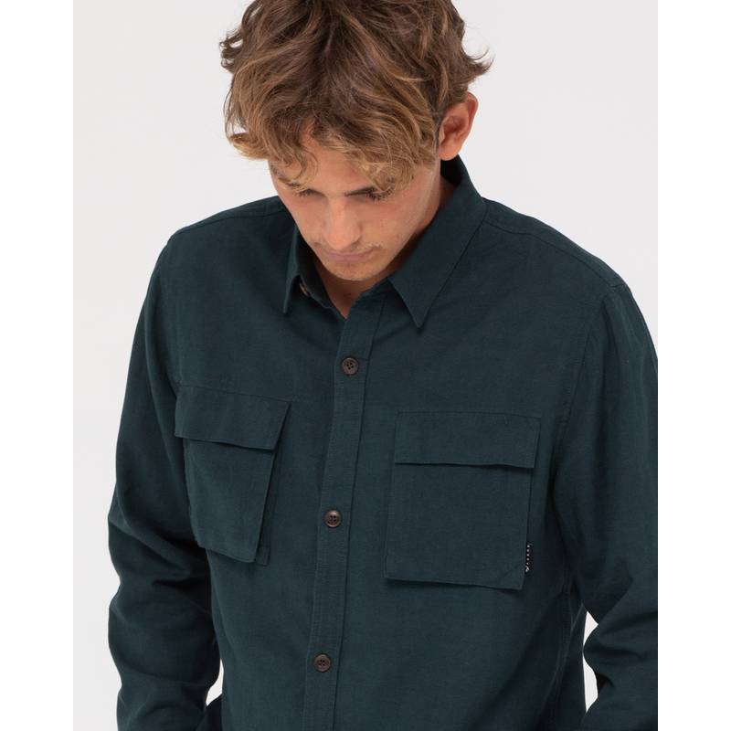 RUSTY LINEN WORKWEAR LONG SLEEVE SHIRT Langarmhemd Herren