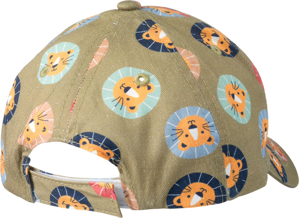 Basecap mit Löwen-Muster, grün, Gr. 52/53, 1 St