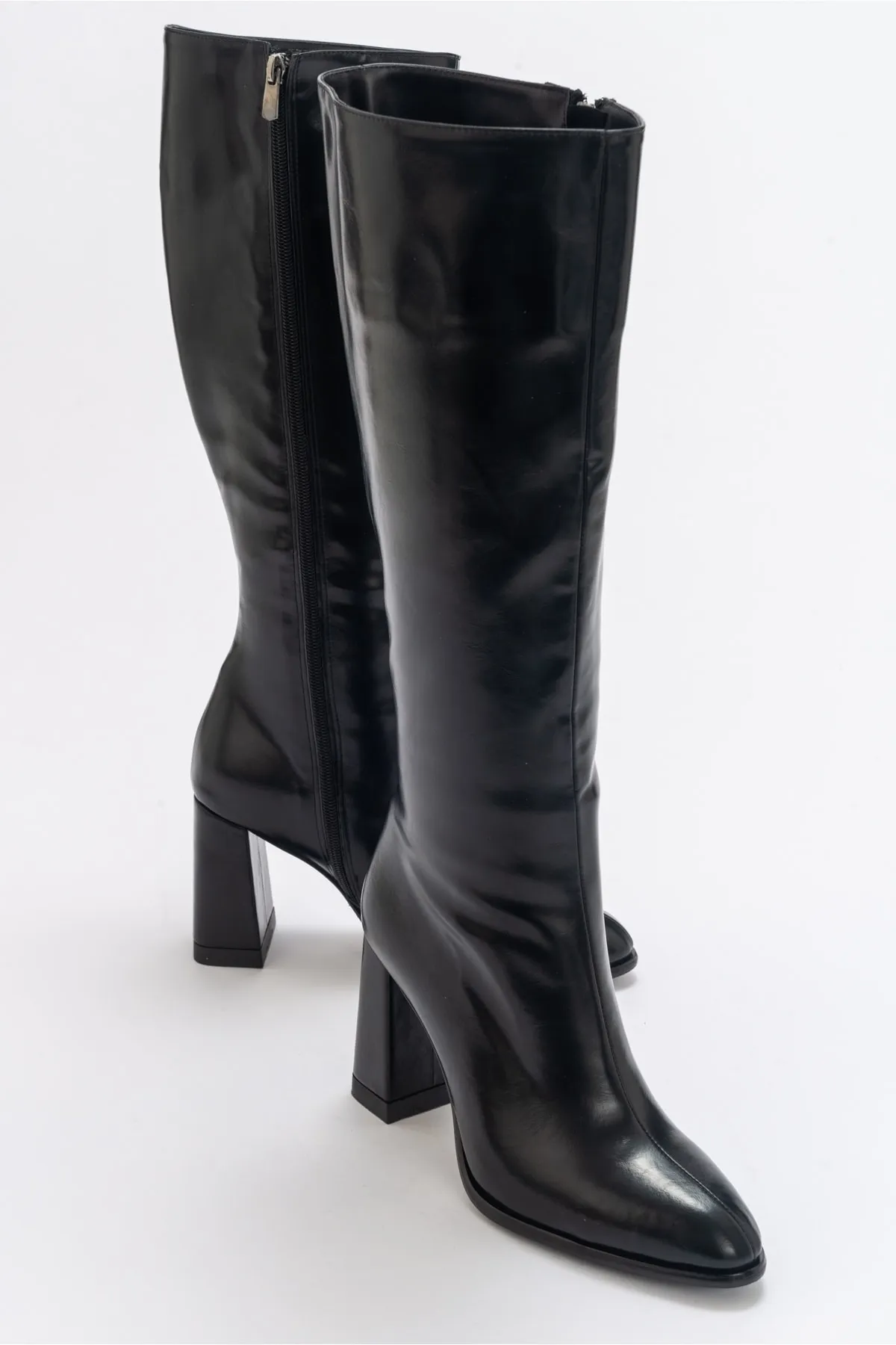 LuviShoes  Decer Black Skin Damen-Stiefel mit Absatz