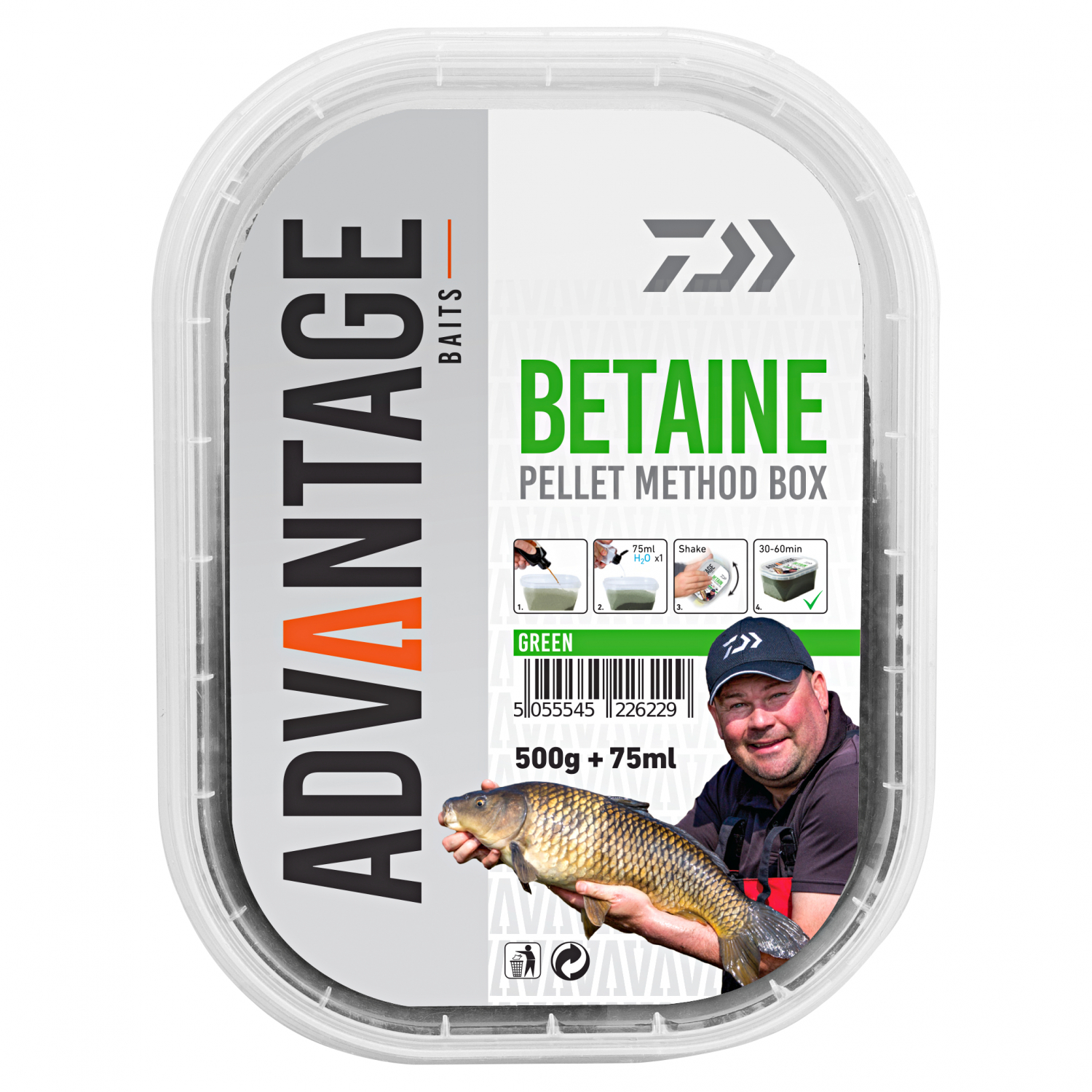 Daiwa Friedfischfutter Advantage Method Box (Green Betain)