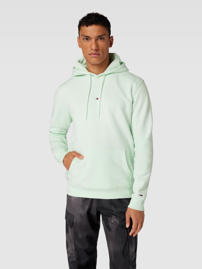 Hoodie mit Logo-Stitchings in mint