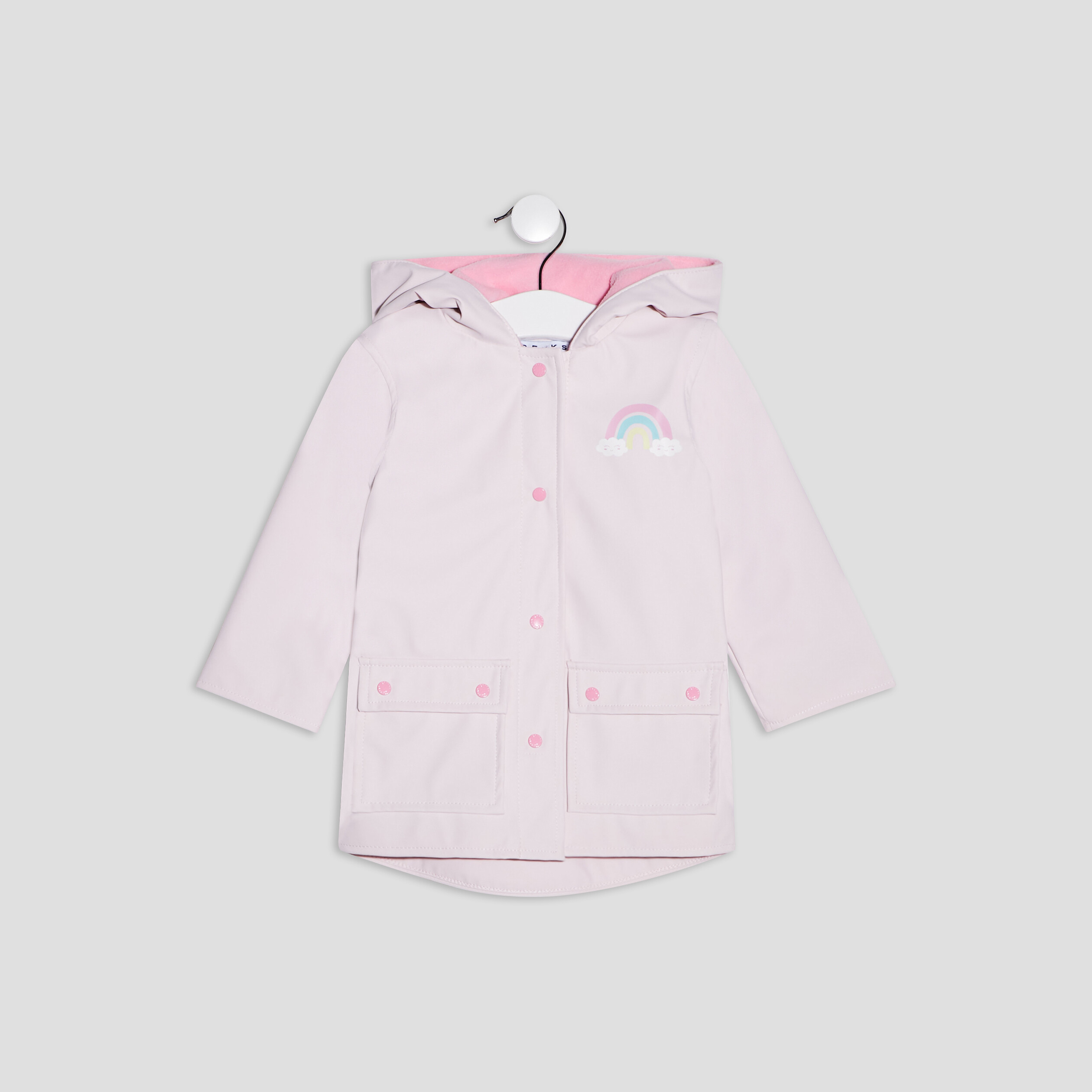 Parka droite à capuche Creeks rose clair bébé fille | La Halle