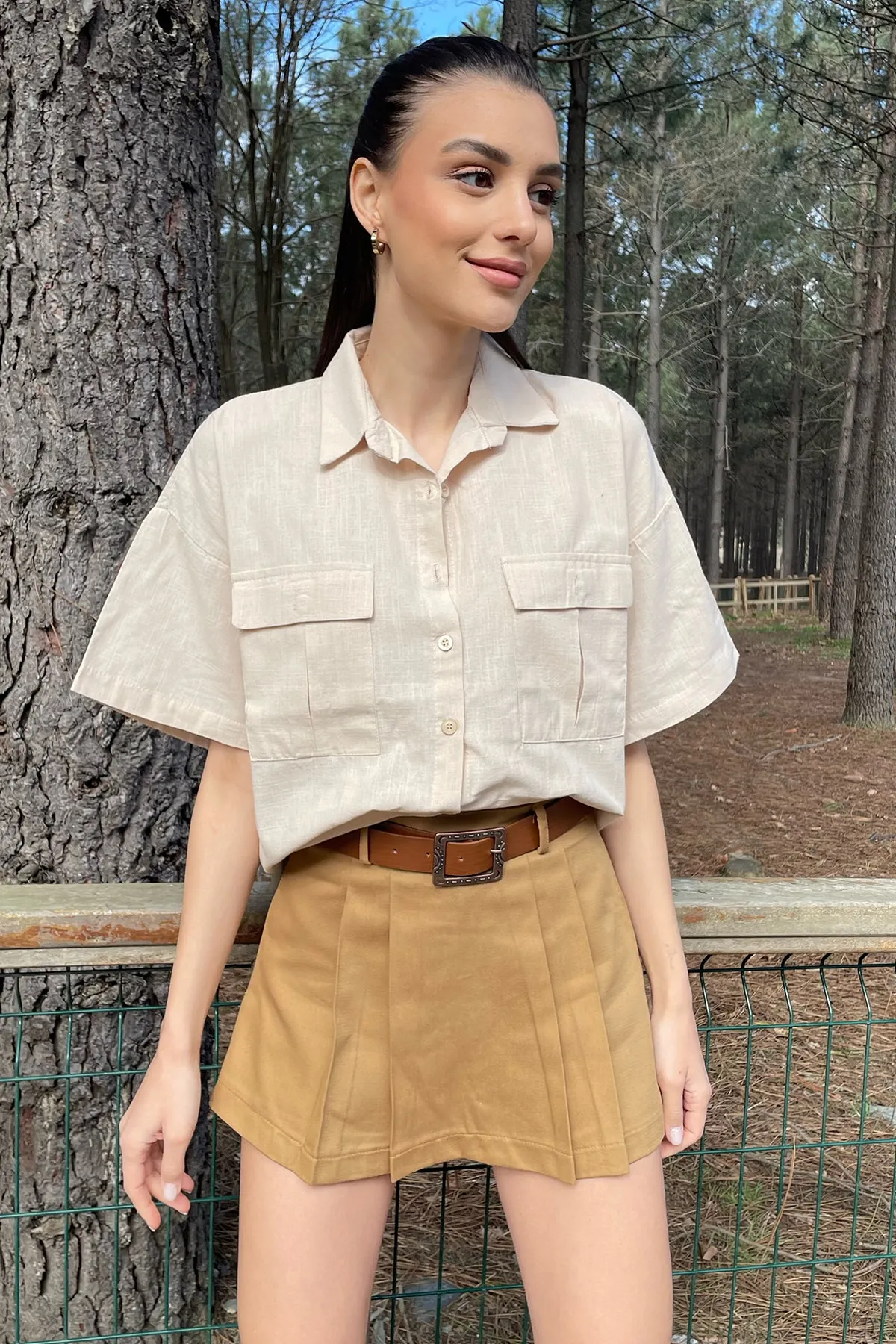 Trend Alaçatı Stili  Hemd - Beige - Regular Fit