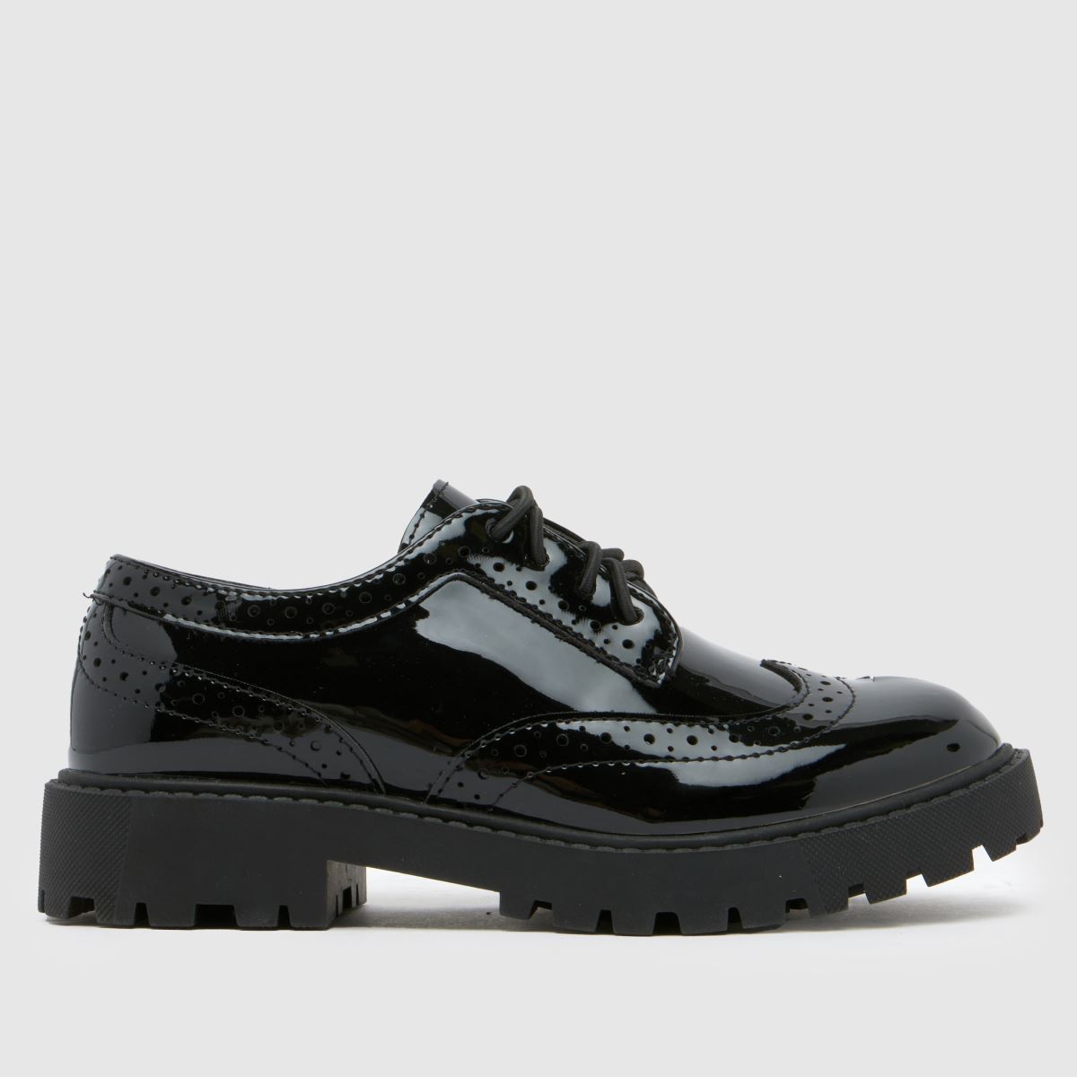 Schuh fekete Londyn csipkés lányka junior cipők