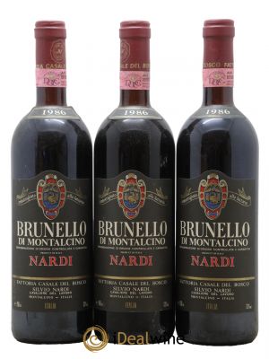 Brunello di Montalcino DOCG Nardi 1986 - Lot de 3 Bouteilles