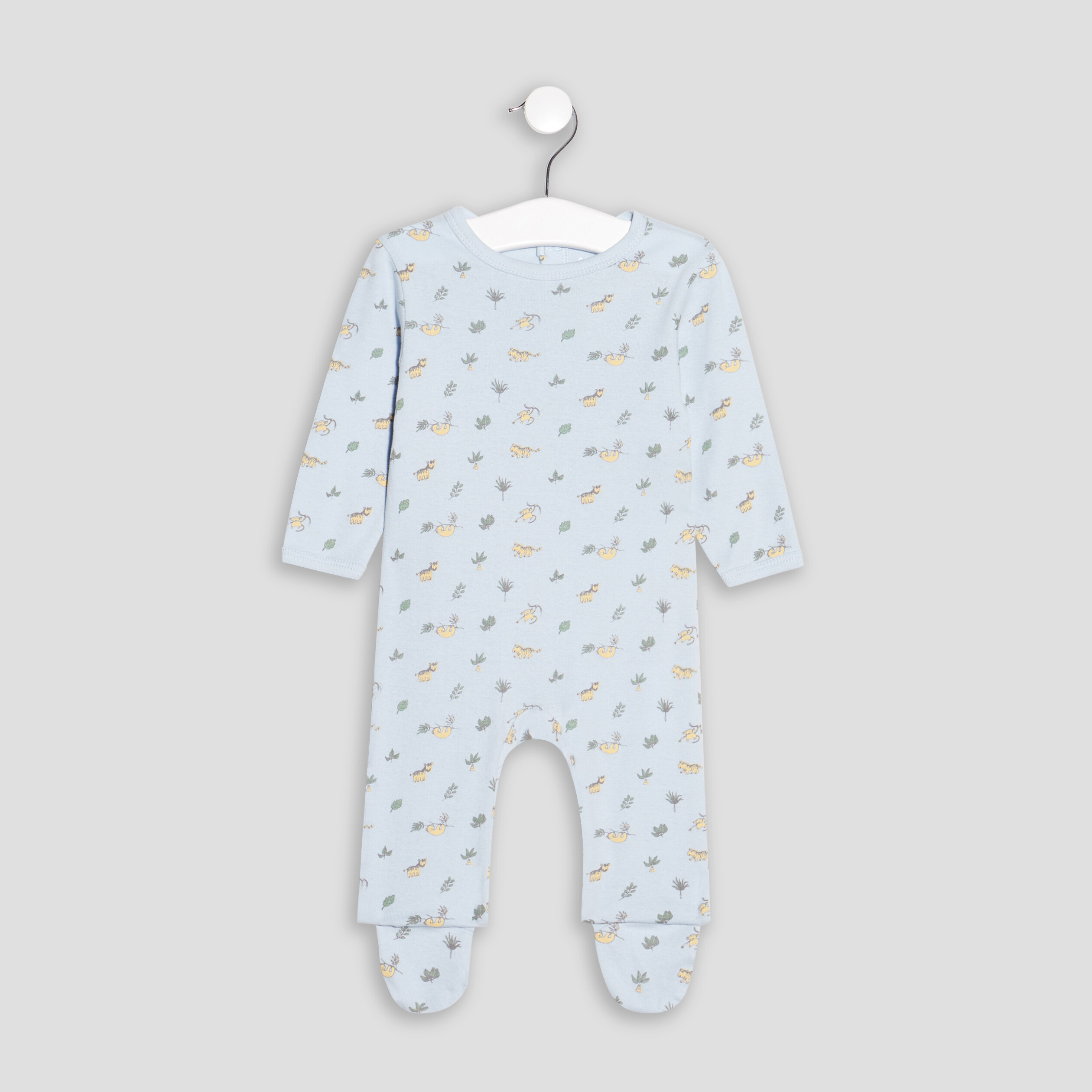 Dors-bien en coton manches longues bleu clair bébé garçon | La Halle