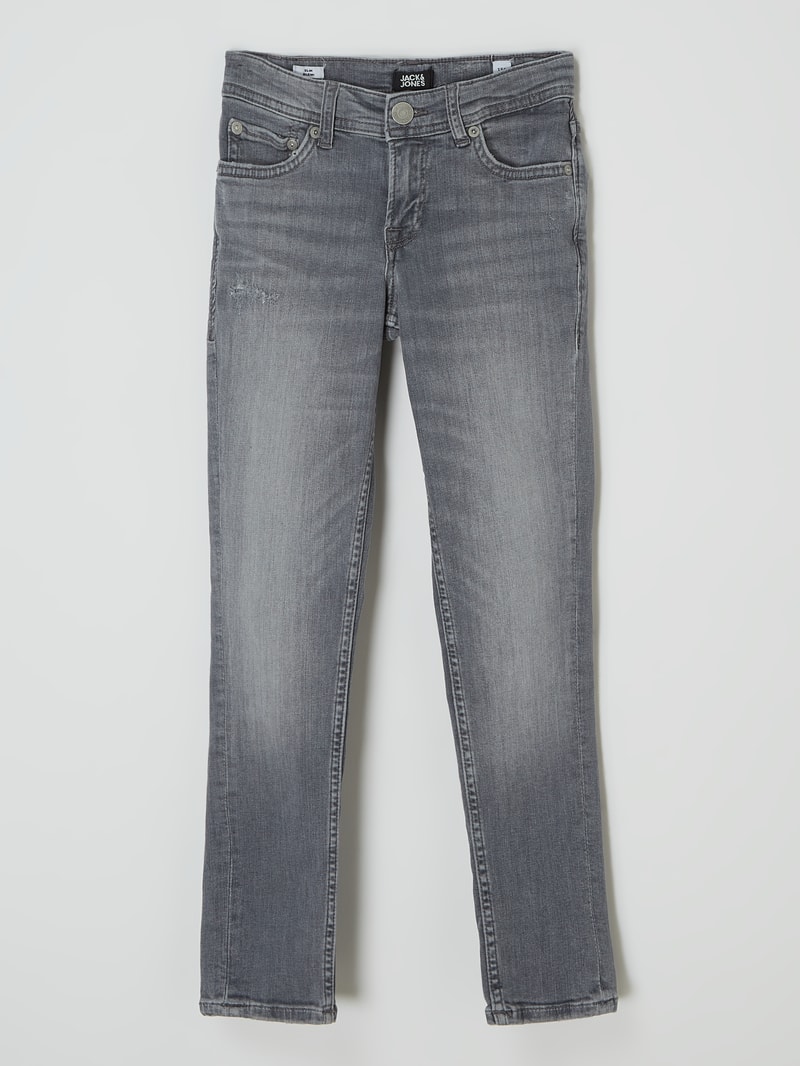 Slim Fit Jeans mit Stretch-Anteil Modell 'Glenn' in mittelgrau meliert