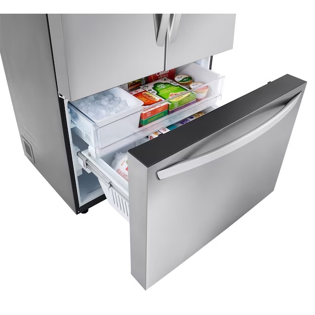LG Counter-Depth MAX 26.5-cu ft Counter-depth Smart French Door Refrigerator with Ice Maker (Stainless Steel) ENERGY STAR
