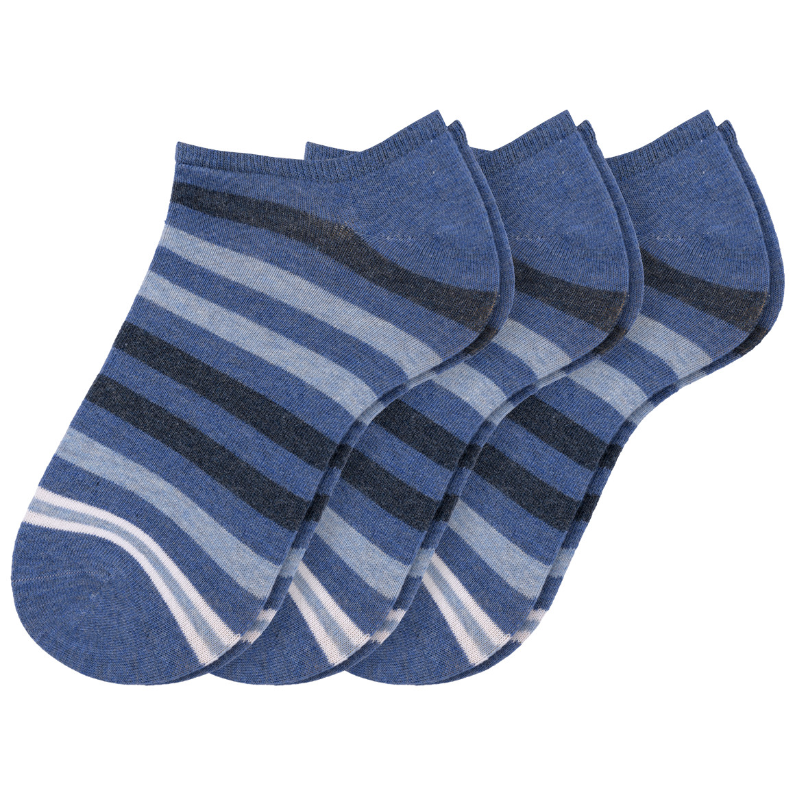 3 Paar Herren Sneaker-Socken im Streifen-Look