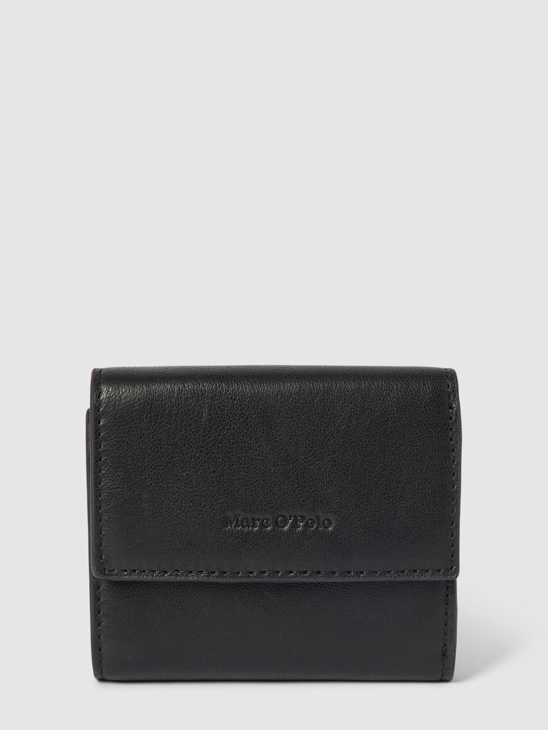Portemonnaie mit Label-Detail Modell 'JEAN' in schwarz