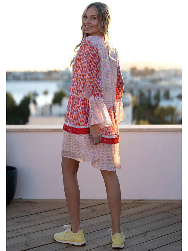 miss goodlife Kleid in Rosa/ Rot/ Weiß günstig kaufen
