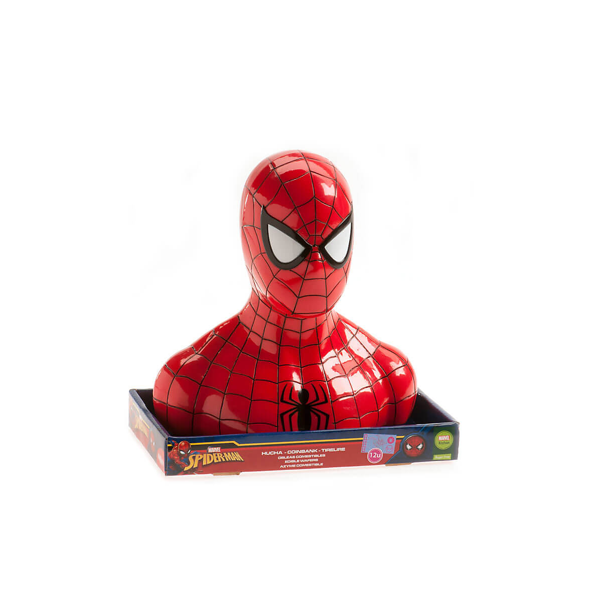 Spardose Spiderman mit kleinen, essbaren Geldscheinen, Tortendeko Geburtstag