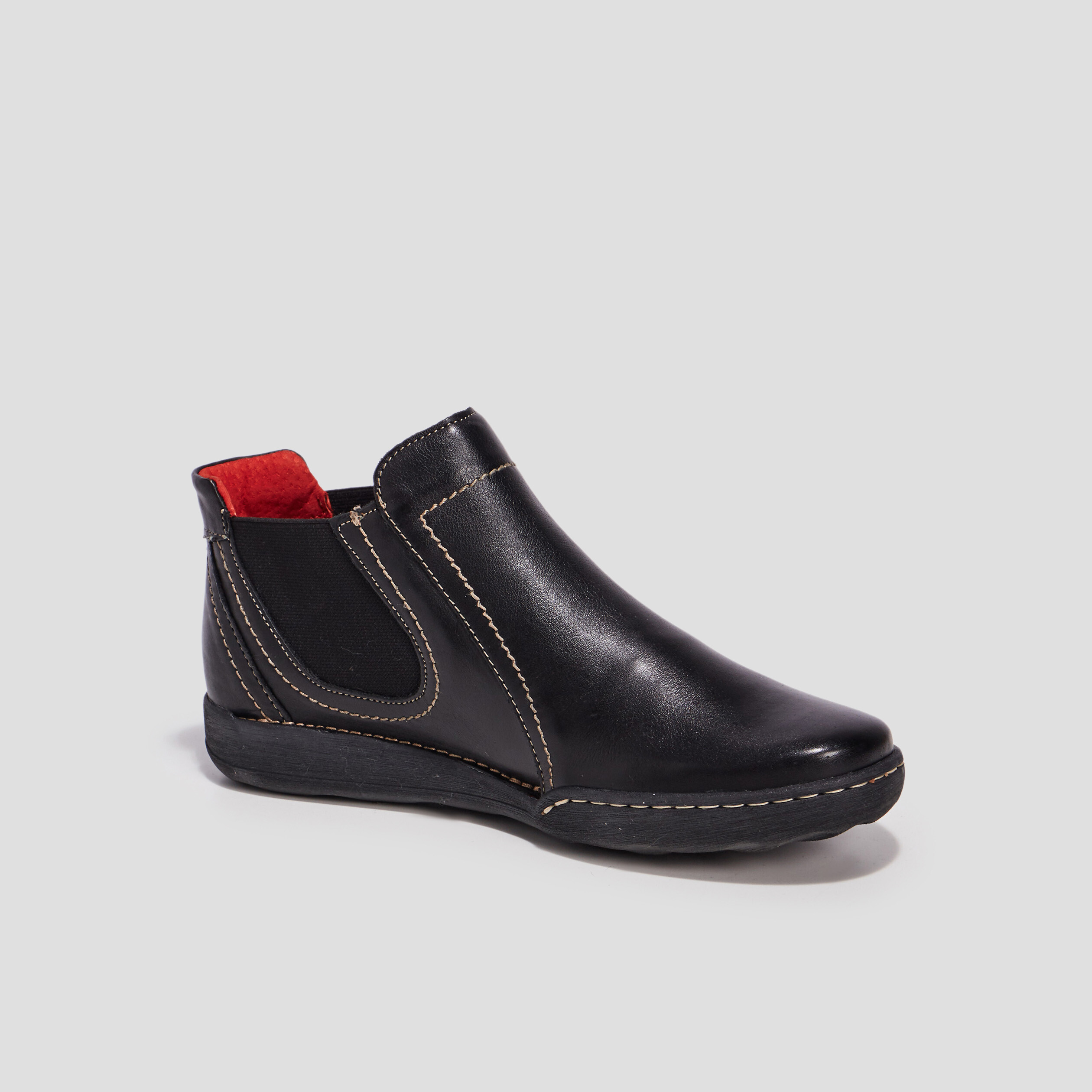 Bottines en cuir noir femme | La Halle