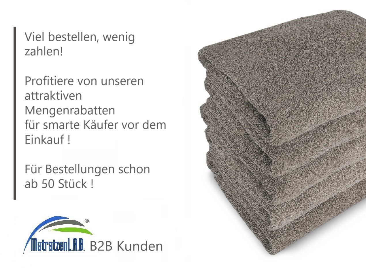 MatratzenL.A.B® Duschtücher 70x140 cm Rimini 500 g/m², 100% Baumwolle, Badetücher, Frotee, 23 Farben, mit Aufhänger, einzeln verpackt