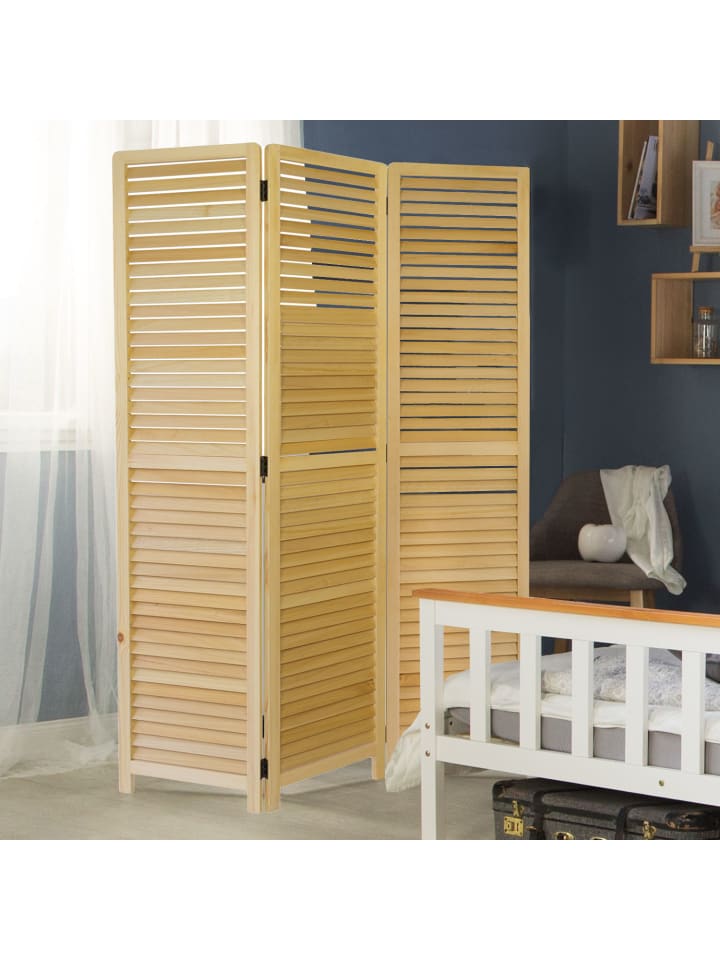 Homestyle4u 3-tlg. Paravent in Braun 120x170 günstig kaufen onesize