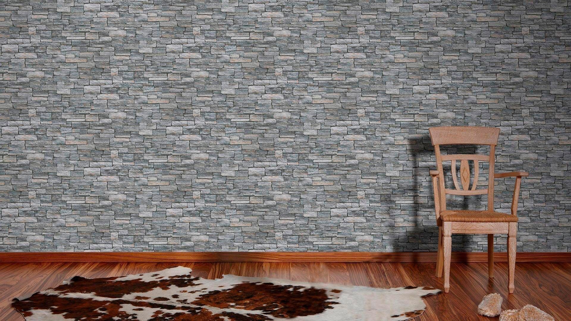 living walls Vliestapete Best of Wood`n Stone 2nd Edition, Steinoptik, Steintapete matt leicht strukturiert