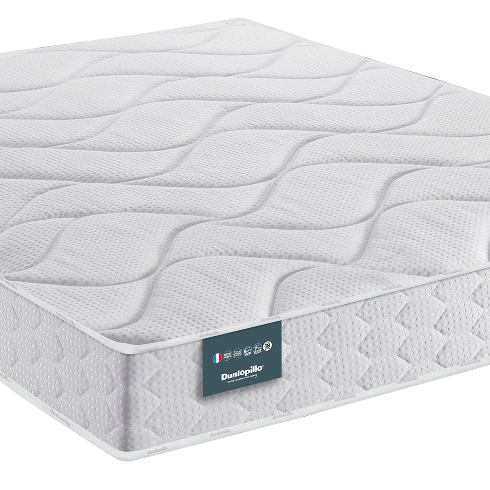 Matelas mousse Dunlopillo Aérial haut. 18 cm, confort ferme