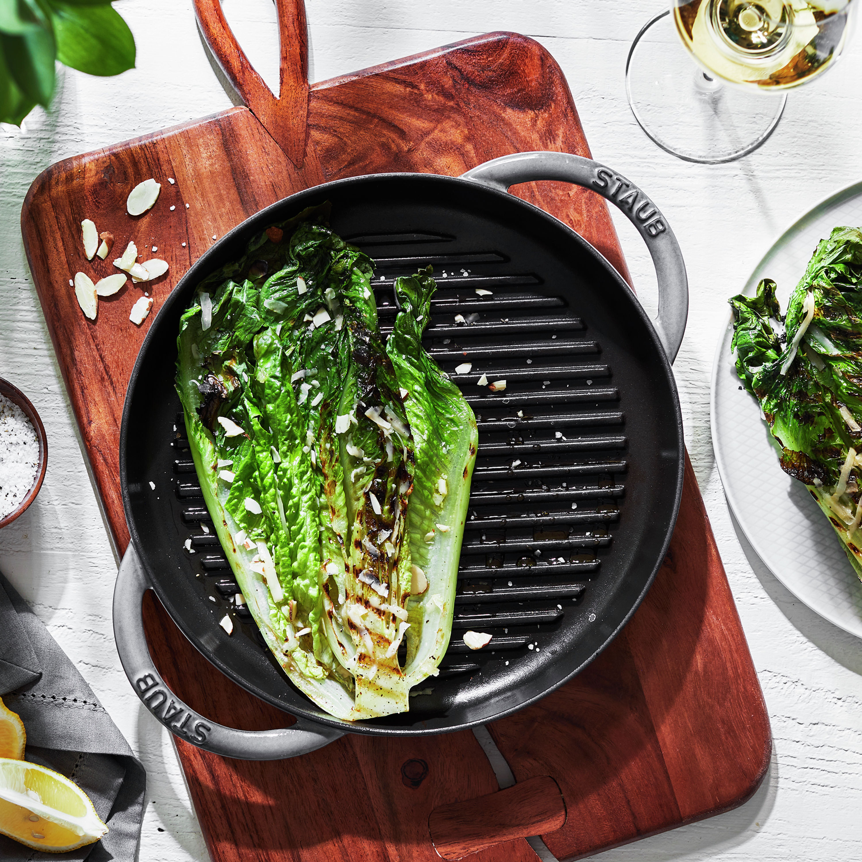 Grillpfanne 26 cm, rund, Graphit-Grau, Gusseisen