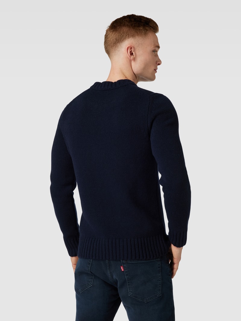 Strickpullover aus Kaschmir-Mix Modell 'Ecosio' in marineblau