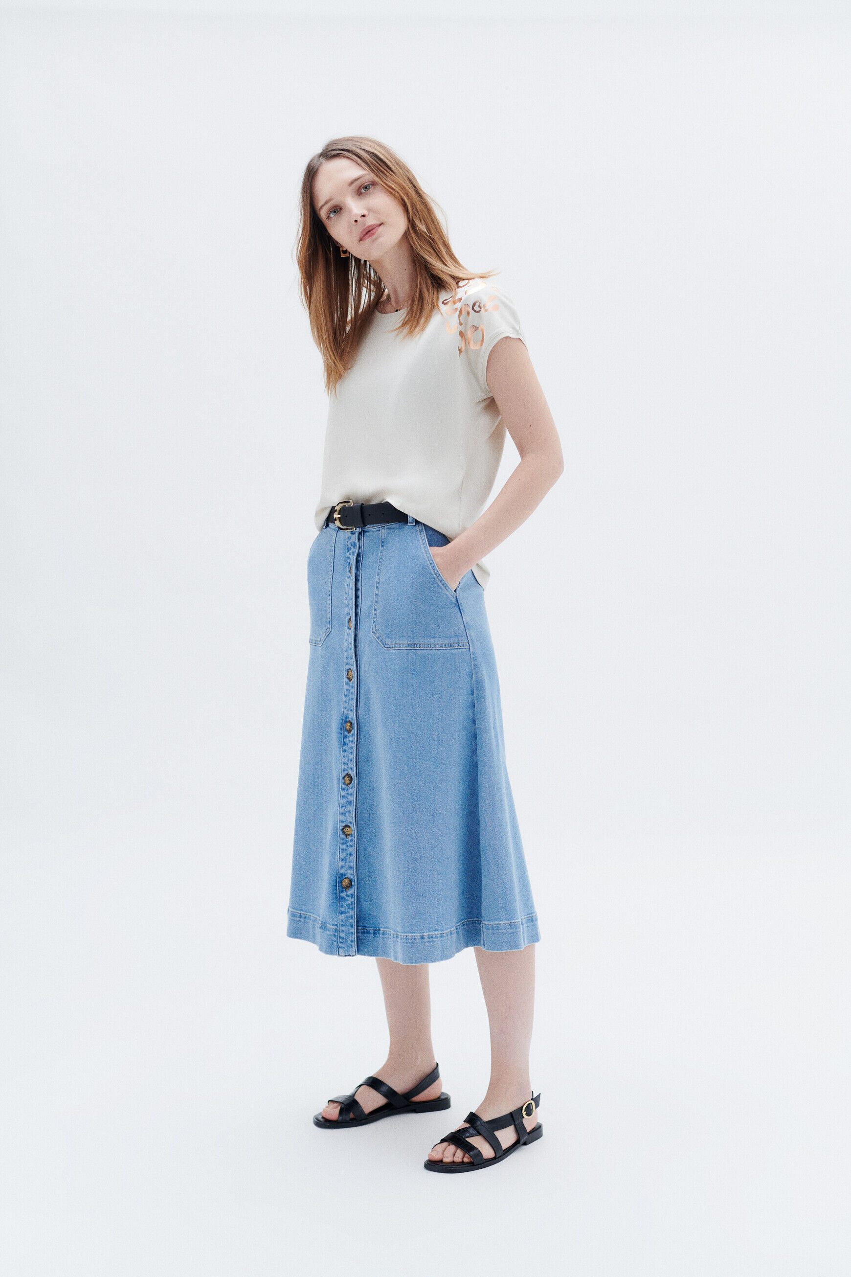 T-shirt tdelta ecru femme