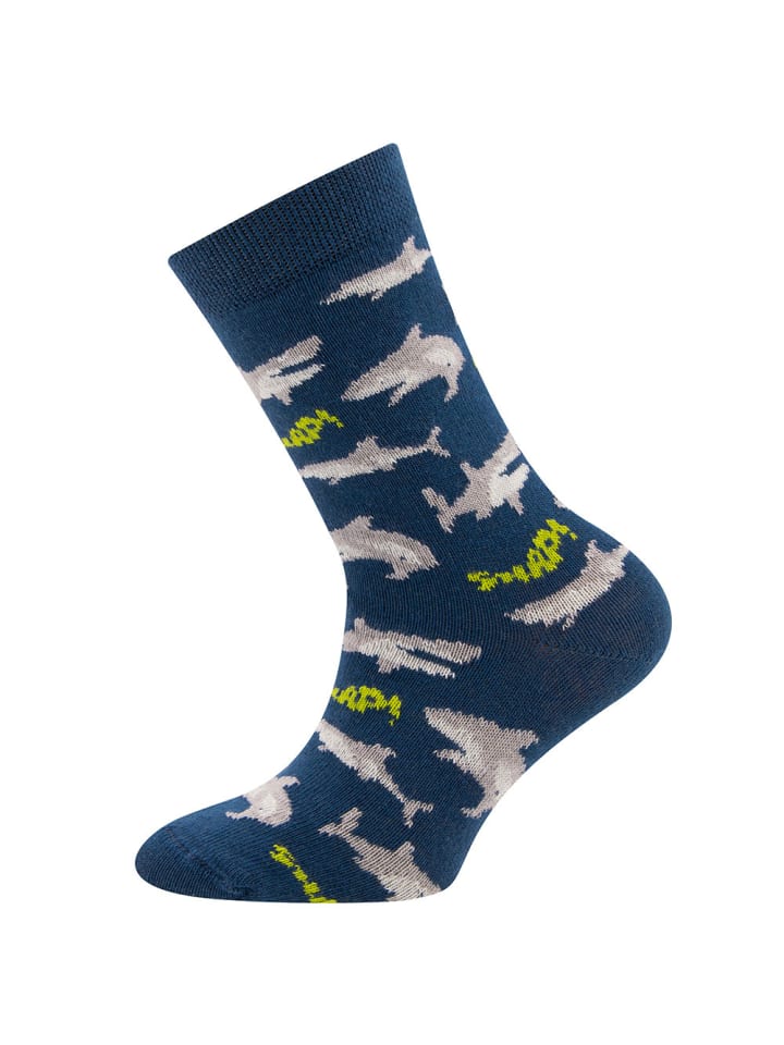 ewers 6er-Set Kniestrümpfe 6er Pack Hai/Ringel/Uni in blau-schwarz günstig kaufen