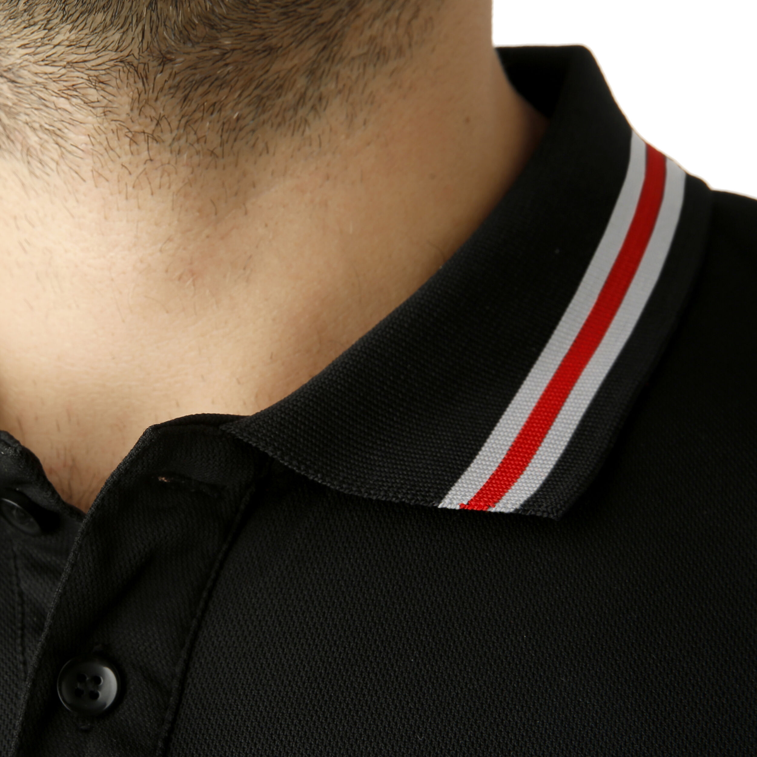 Piro Polo Herren - Schwarz, Rot