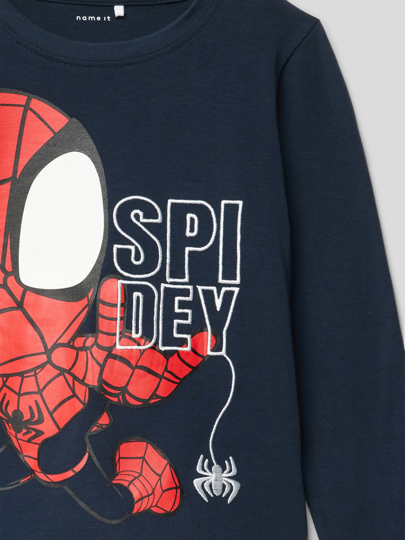 Longsleeve mit Motiv-Print in blau