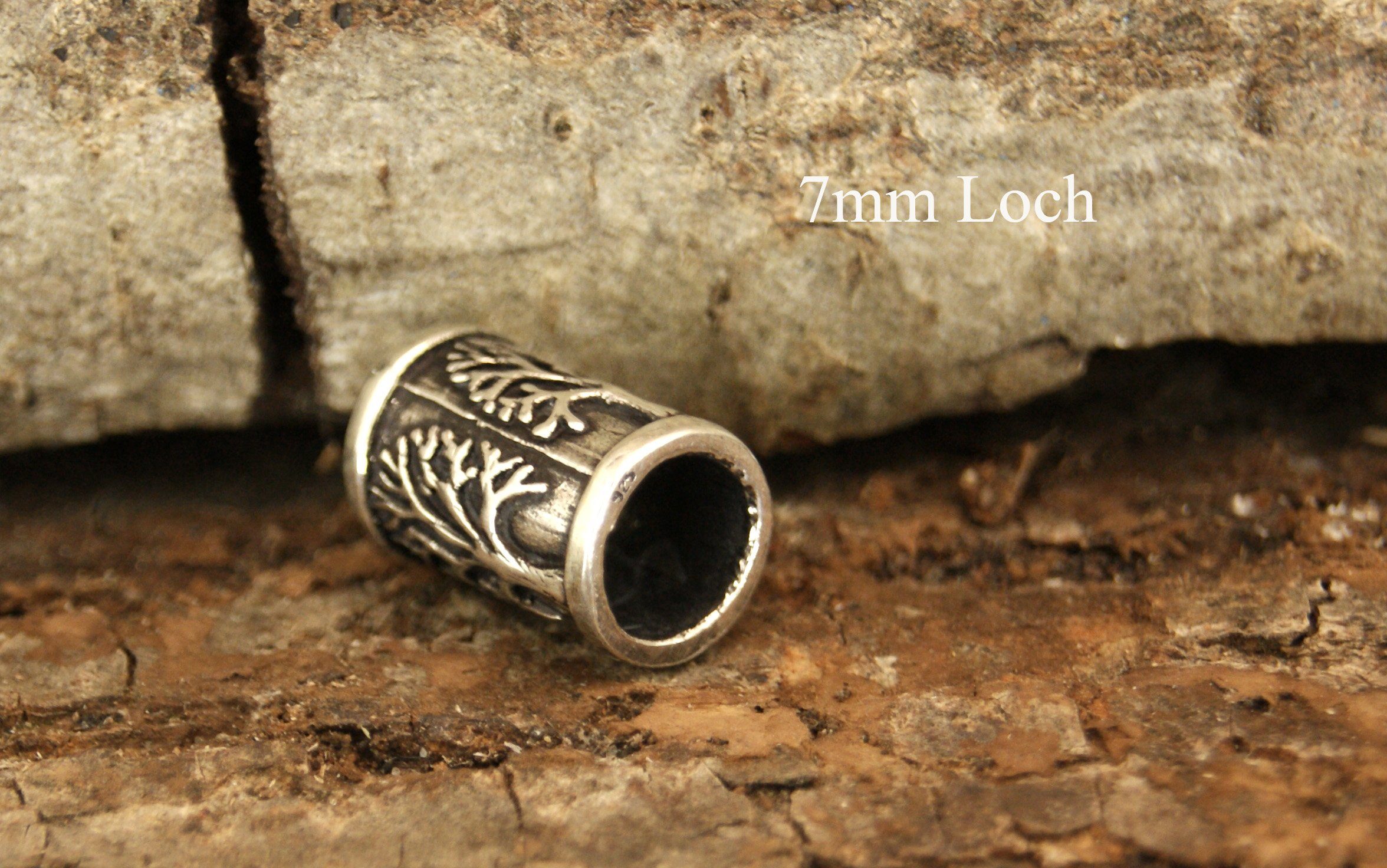 Kiss of Leather Bartstyling-Set Bartperle Lebensbaum Silber 925 Haarschmuck Wikinger Bartschmuck
