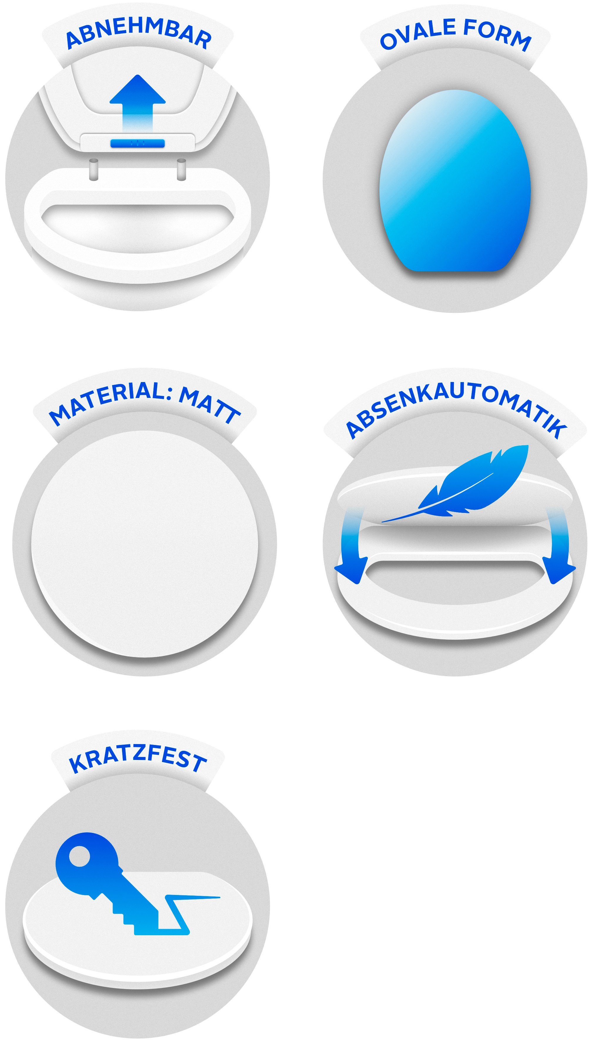 Schütte WC-Sitz Stone, Duroplast, mit Absenkautomatik und Schnellverschluss