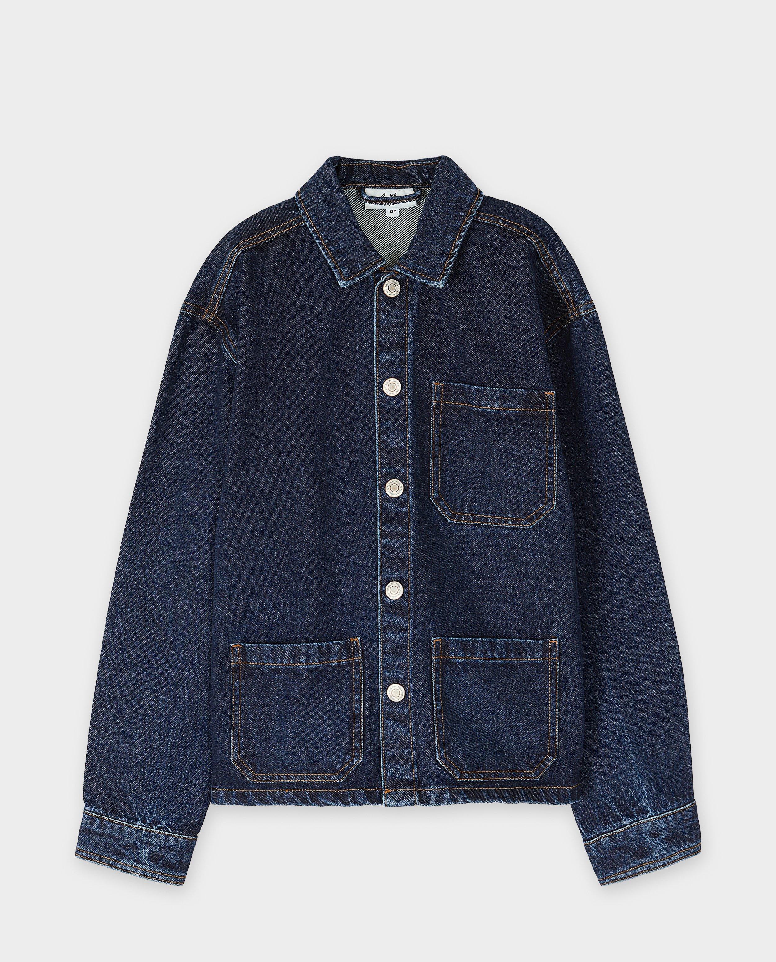 Cardigan Milo din denim albastru închis, croială lejeră, 6-14 ani albastru închis