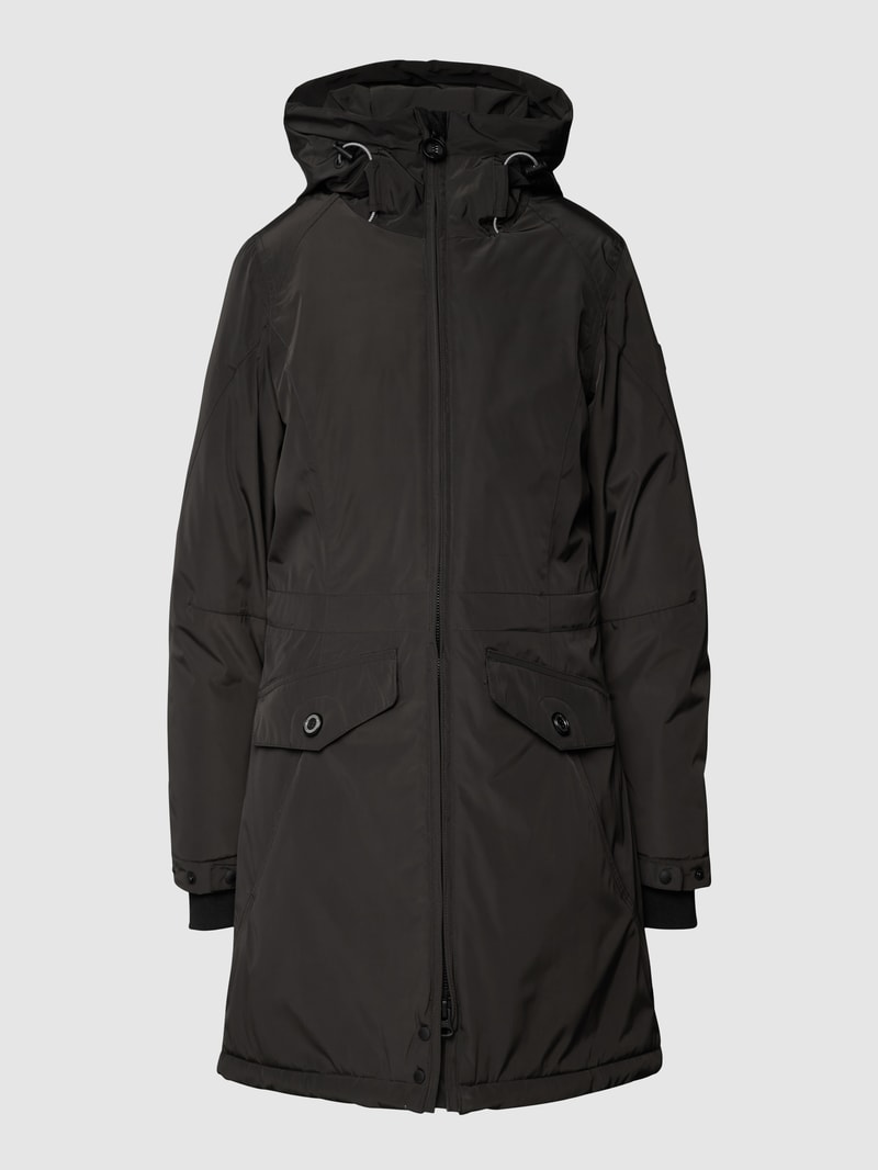 Jacke mit Label-Applikation Modell 'Cucilla' in dunkelgrau