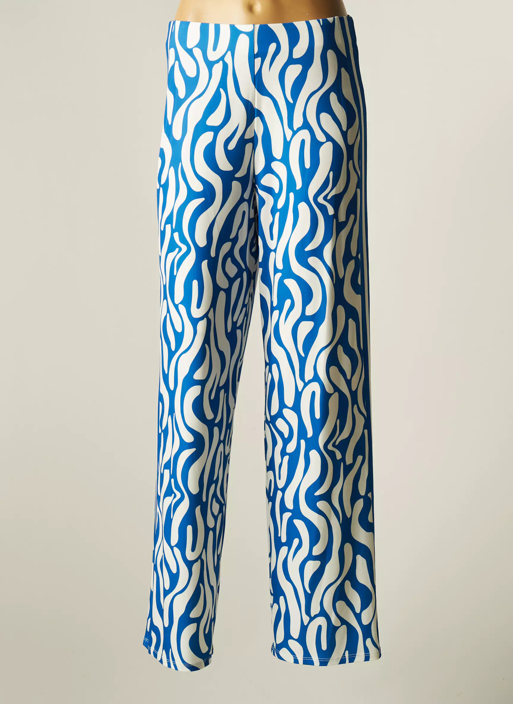 Oui Pantalons Larges Femme couleur bleu