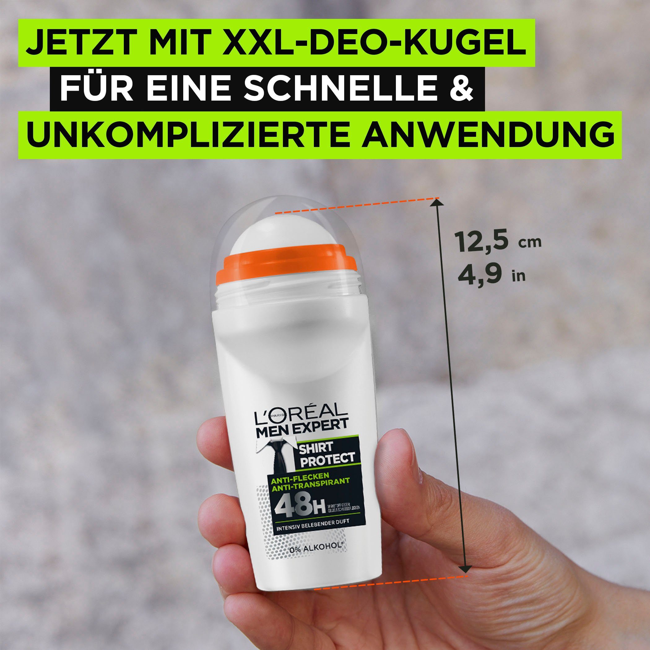 L'ORÉAL PARIS MEN EXPERT Deo-Roller Deo Roll-on Shirt Control, Packung, 6-tlg.