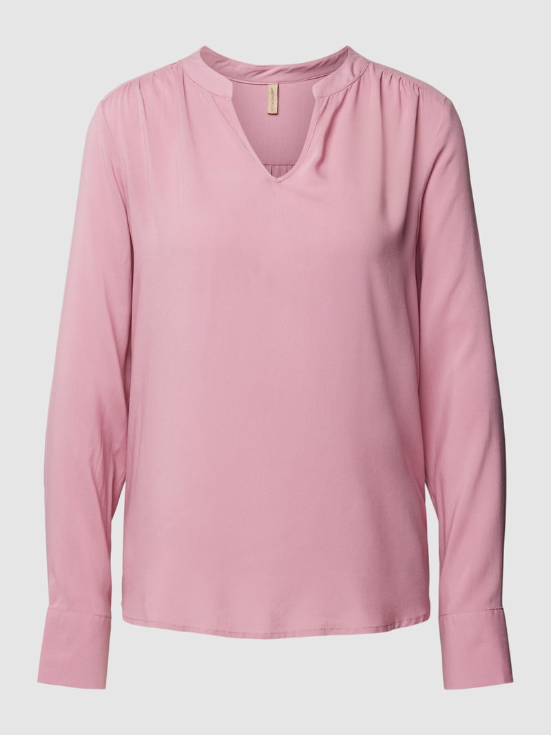 Blusenshirt mit V-Ausschnitt Modell 'Radia' in altrosa