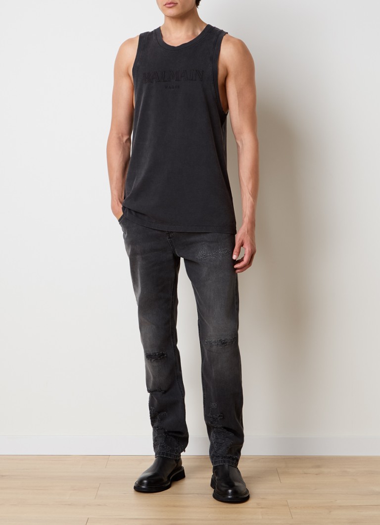 Canotta Balmain con logo ricamato