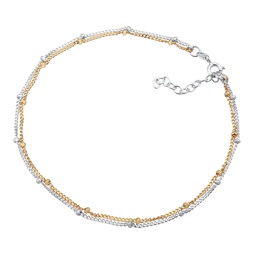 Elli Elli Bracelet de Cheville Chaîne boule pour femme bicolore Summer Beach Basic Min Bijoux