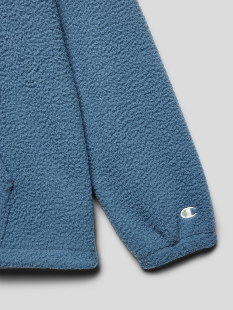 Hoodie mit Label-Stitching Modell 'Rochester' in rauchblau