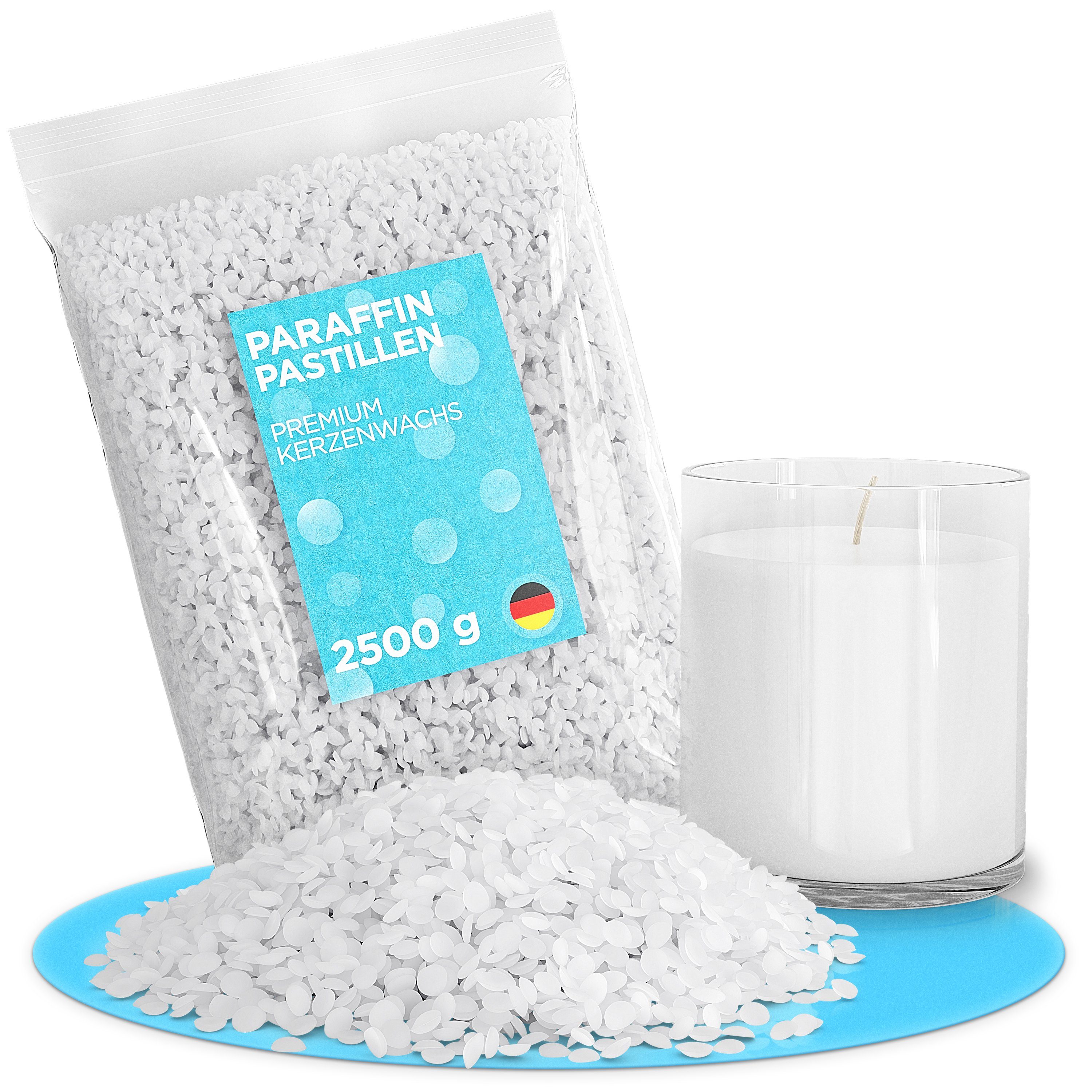 molinoRC Paraffinwachs 2,5kg Kerzenwachs Paraffin Pastillen - Kerzen - Schmelzlicht - Haut