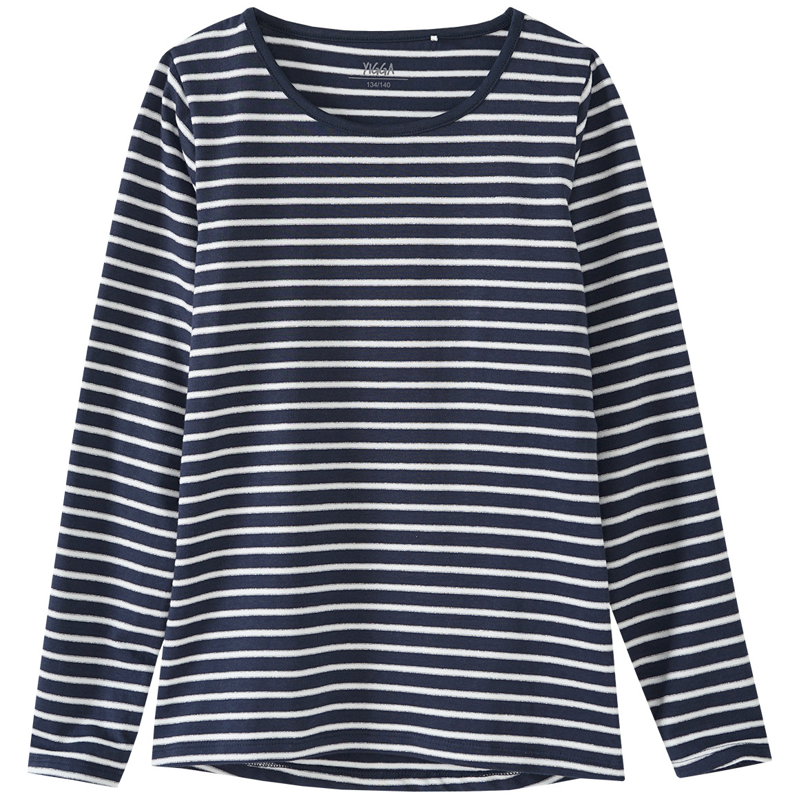 Mädchen Langarmshirt mit Glitzerstreifen