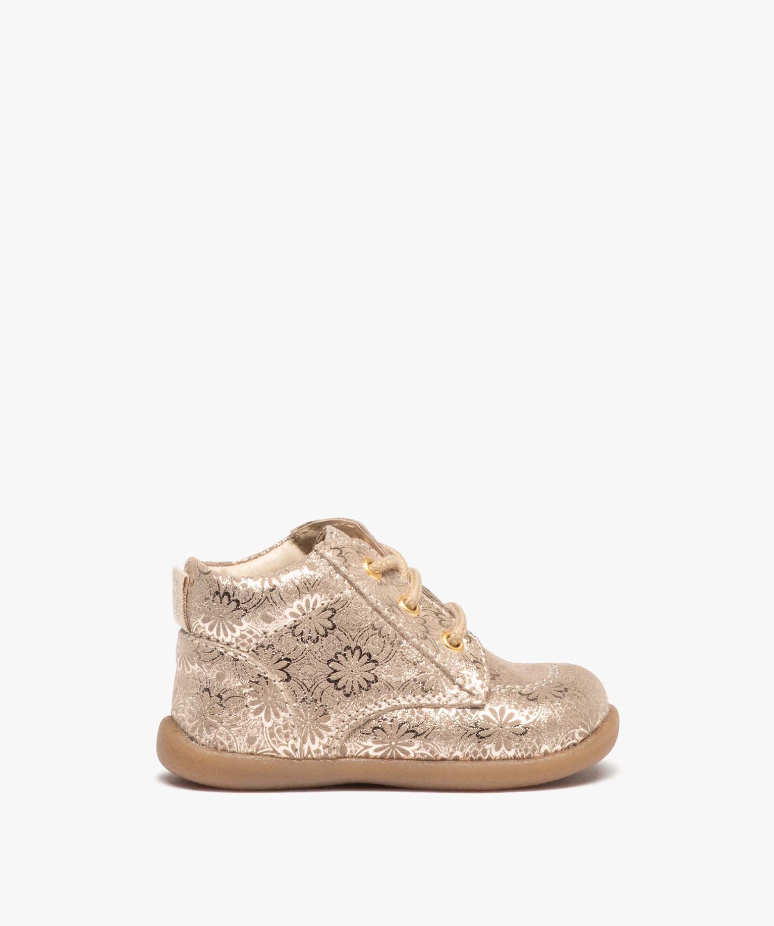 Chaussures premiers pas bébé fille en cuir à motifs scint... or | GEMO