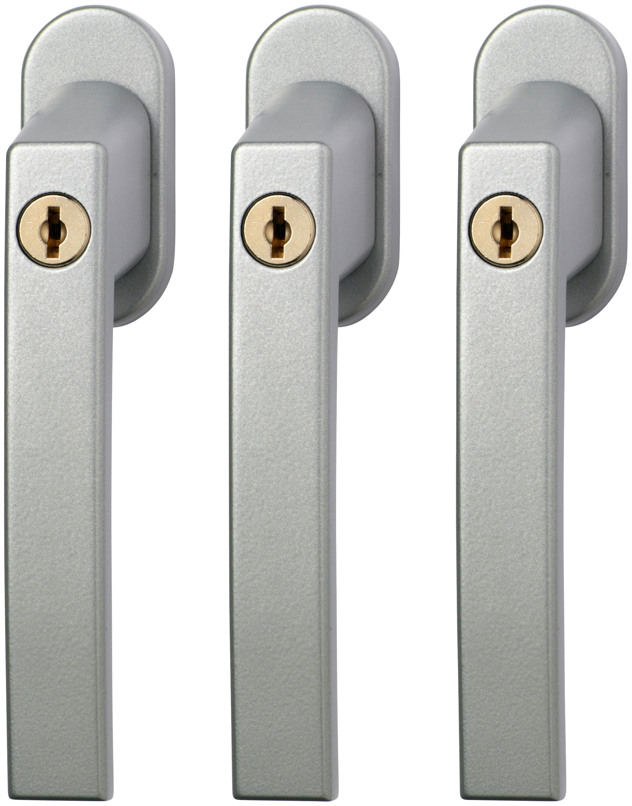 ABUS Fensterzusatzschloss FG210 S Triples B/SB, Din Rechts und Din Links, abschließbarer Fenstergriff