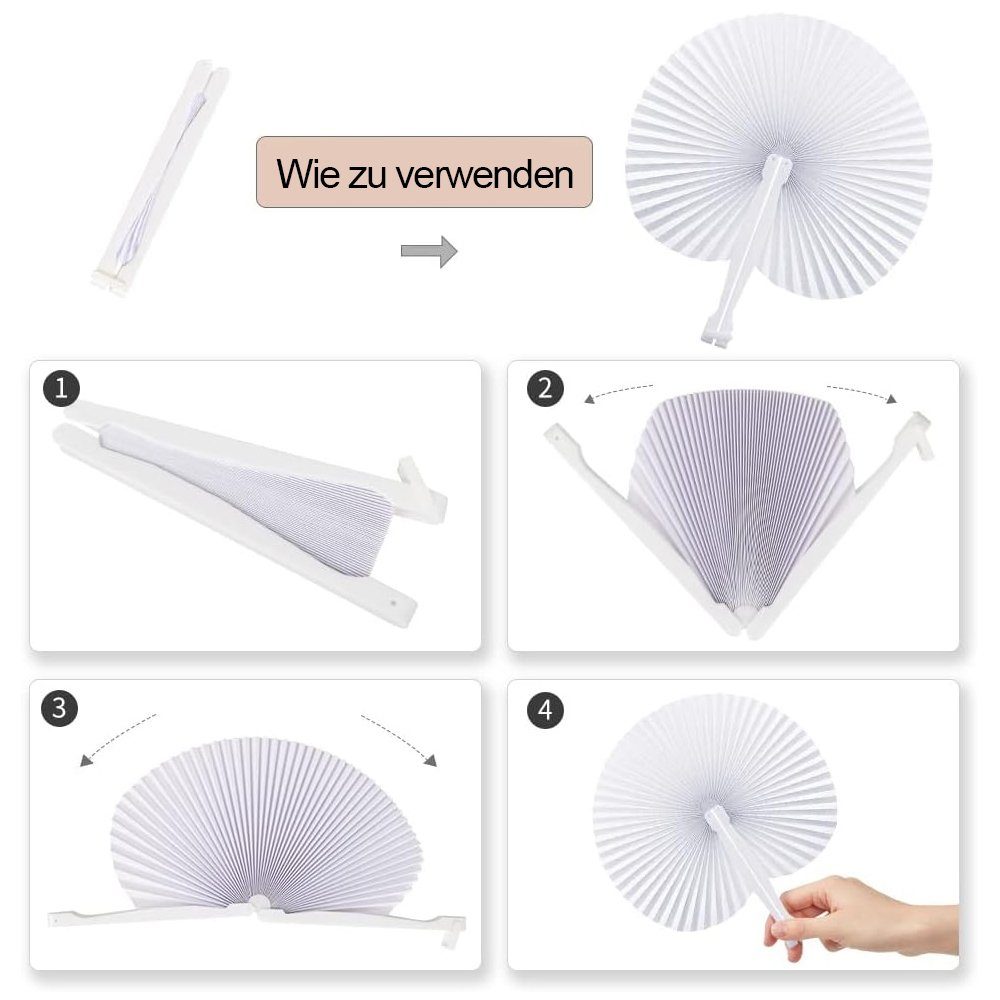 ZmdecQna Handfächer Herzförmiges,Faltbar Taschenfächer für Party Beutel Füller