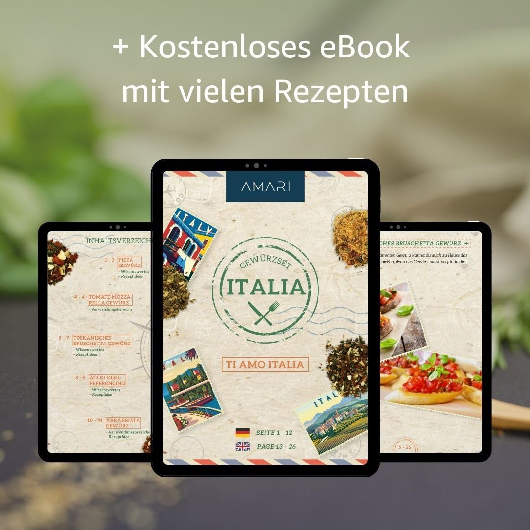 Amari Gewürzkarussell AMARI ® Gewürze Set – 5 erlesene Gewürze - BBQ, Italia, Salze