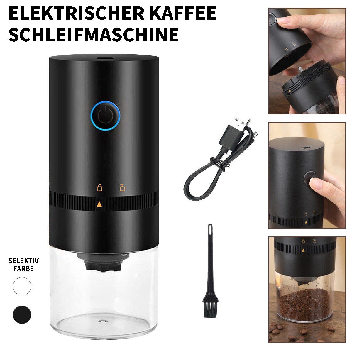 Yoyaxi Kaffeemühle Kabellose Kaffeemühle, elektrische USB-wiederaufladbare, Kaffeebohnenmühle